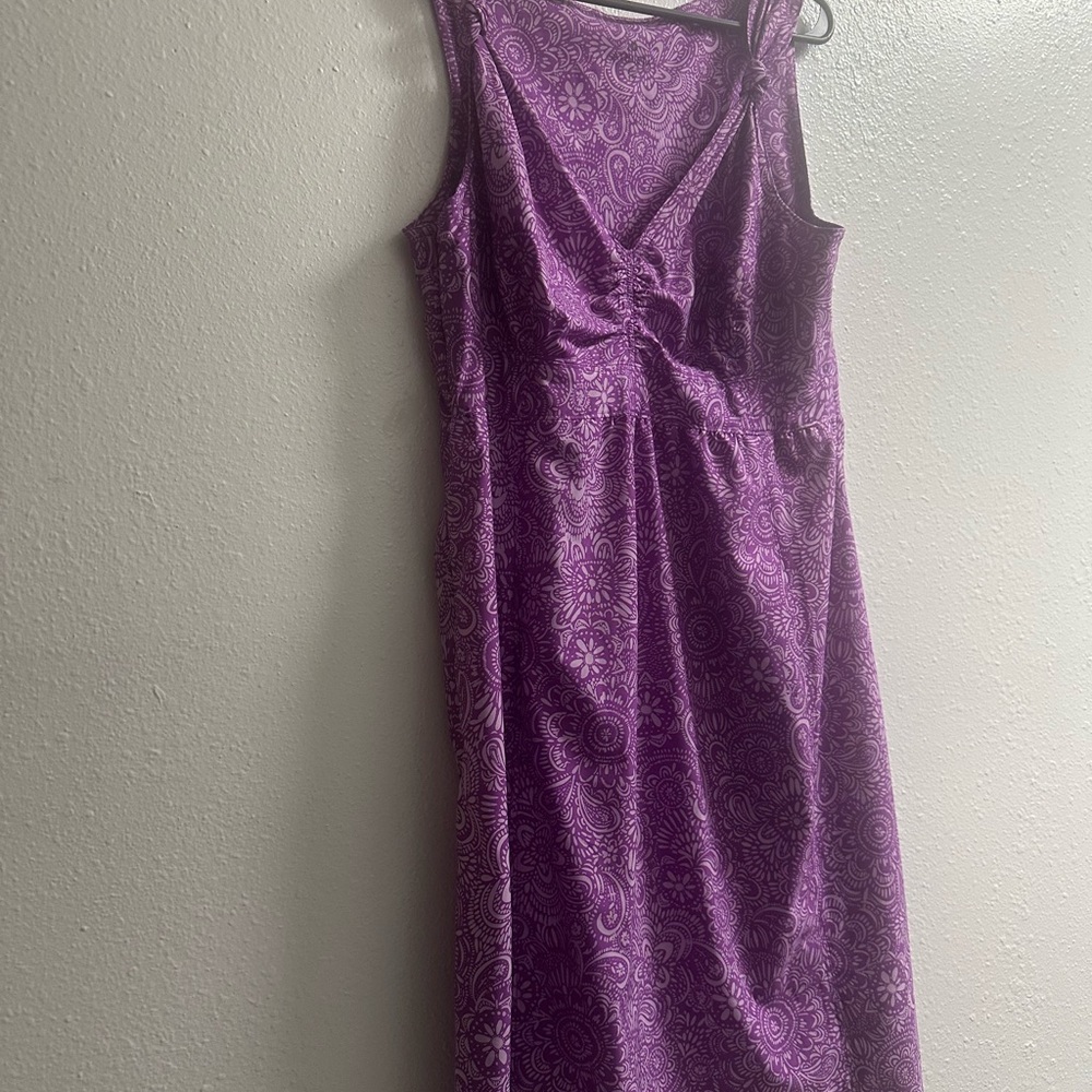 Athleta Violet Patterned Backless Dress - image 1
